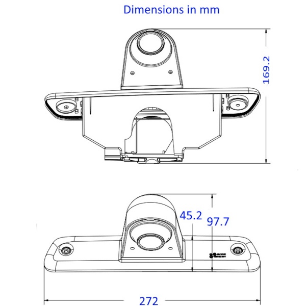 HD5339 5 inch dash monitor and Peugeot Expert Brake Light Camera