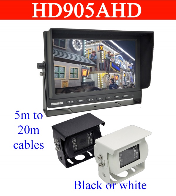 Heavy duty 9 inch AHD dash mount monitor and bracket reversing camera