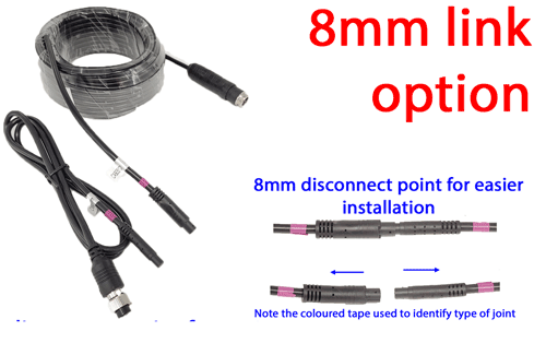 8mm link for reversing camera extension cable