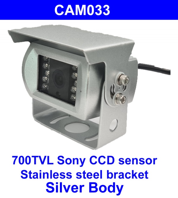 Silver CCD bracket camera with stainless steel bracket
