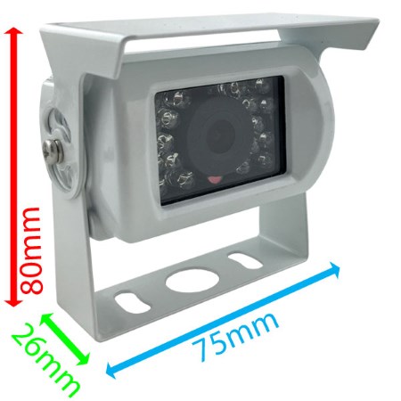 White PAL CCD reversing camera with 4 pin connectors