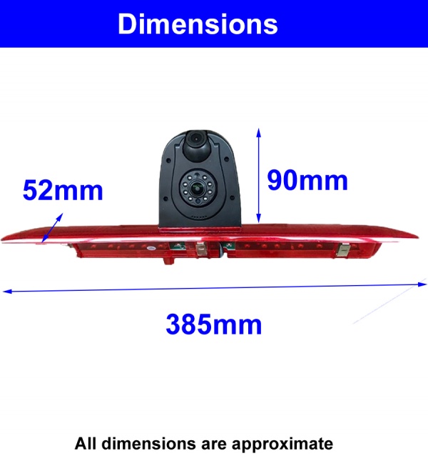 Dual lens brake light reversing camera for Ford Transit plus mirror monitor