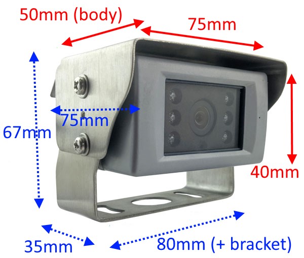 Bracket CCD reversing camera polished stainless steel bracket