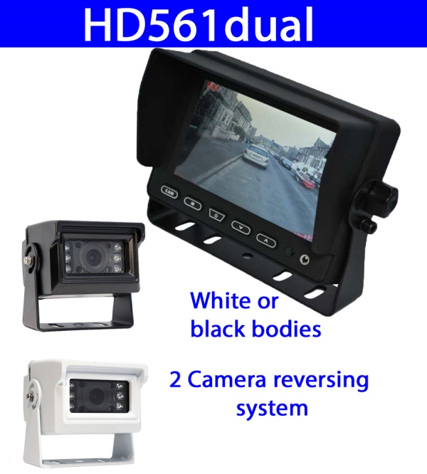 5 inch stand on dash monitor and two small CCD bracket reversing cameras
