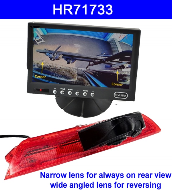 7 inch colour monitor and Ford Transit brake light dual reversing camera