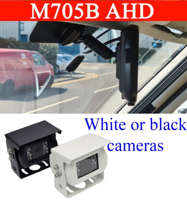 M705B AHD bracket mount mirror monitor and single bracket style AHD camera