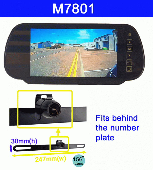 Mirror monitor and CMOS number plate camera