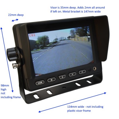Heavy duty 5 inch rear view monitor
