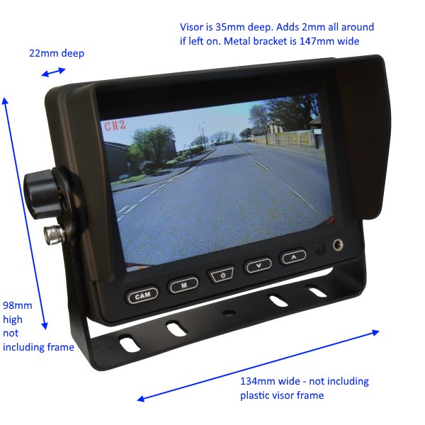 HD5529 5 inch Heavy duty stand on dash monitor and mini CMOS camera