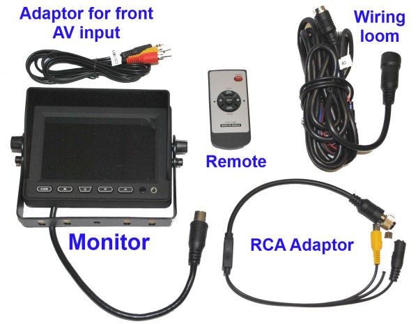 5 in stand on dash monitor and small CCD reversing camera