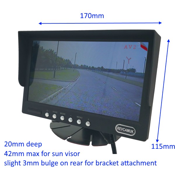 Silver CCD reversing camera and 7 inch dash mount monitor