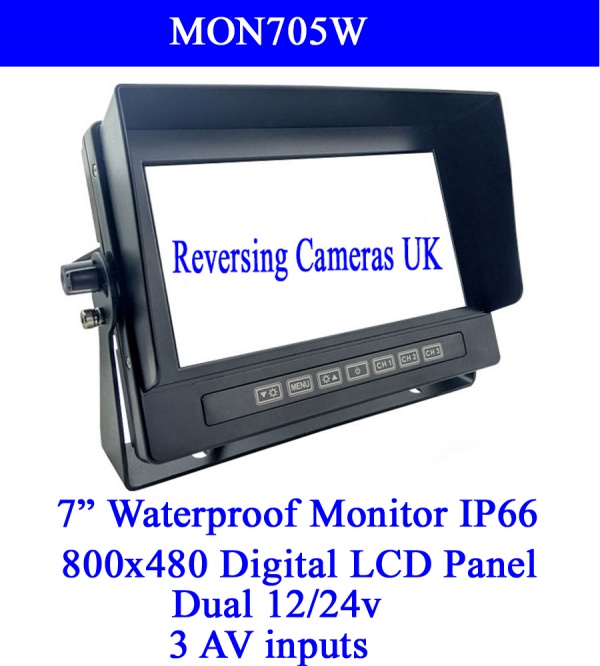 7 inch waterproof colour monitor Reversing Cameras UK