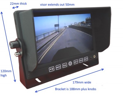 Heavy duty 7 inch rear view monitor