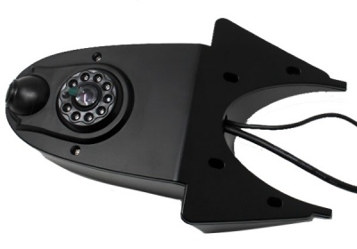 Twin lens roof mounted reversing camera for a van
