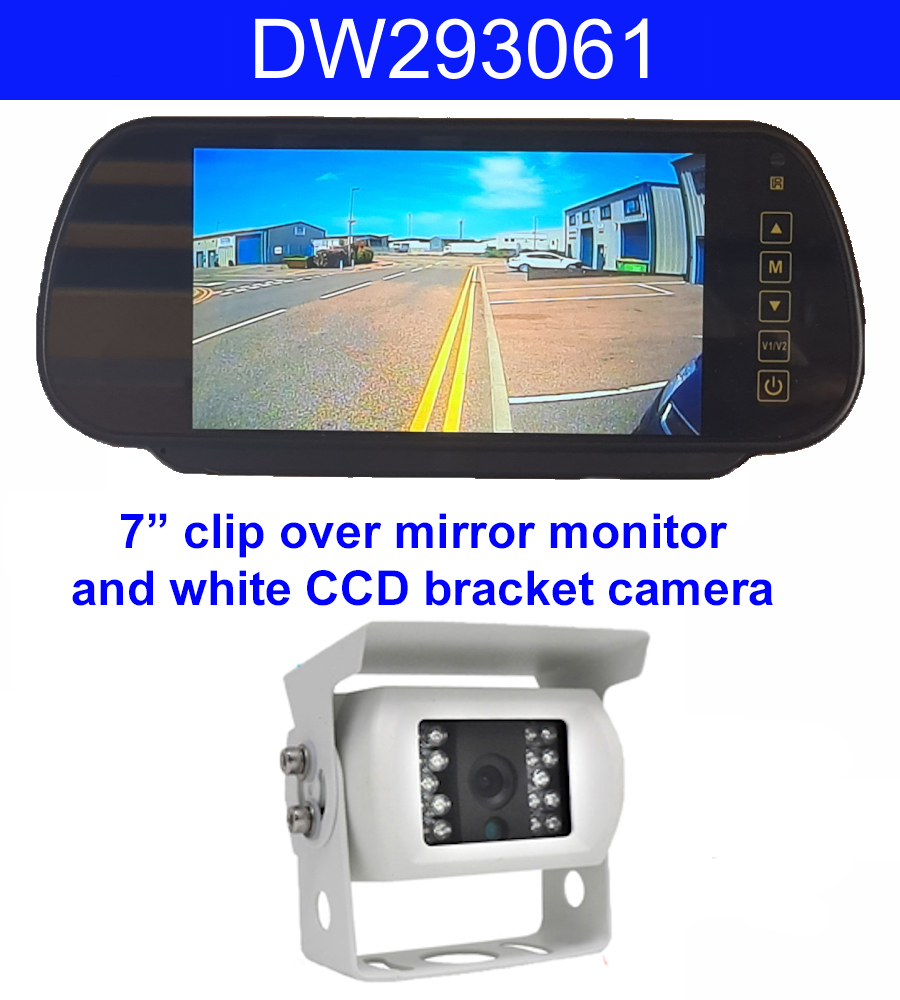 White Rear View Camera Sony CCD White Bracket Wireless Rear View Camera with 7