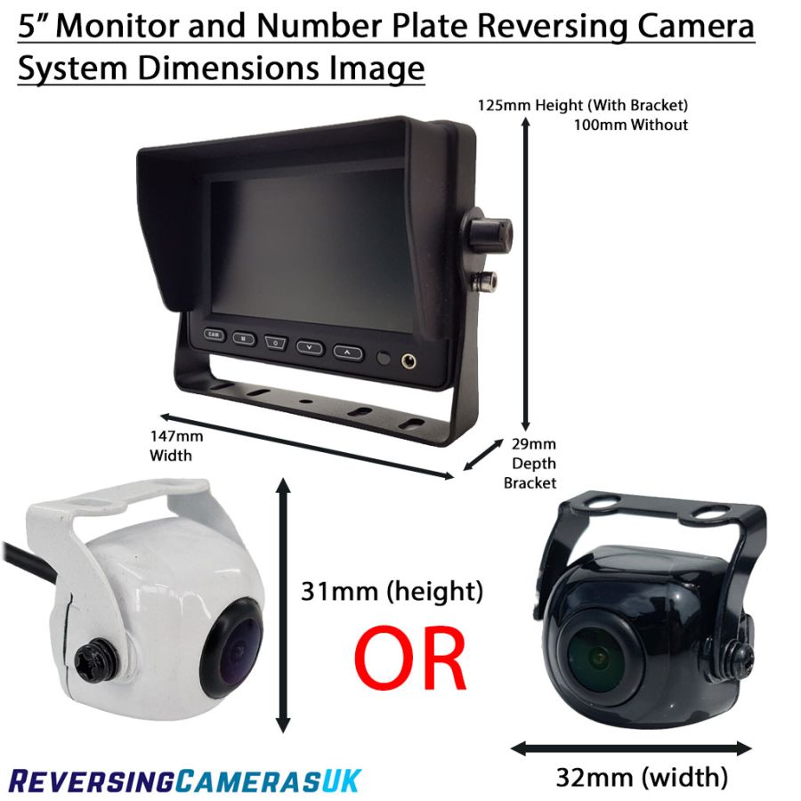 Mini Bracket Reverse Camera System with 5 inch Heavy Duty Monitor ...