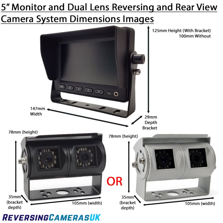 Dual Lens Sony CCD Stainless Steel Bracket Reverse and Rear View Camera ...