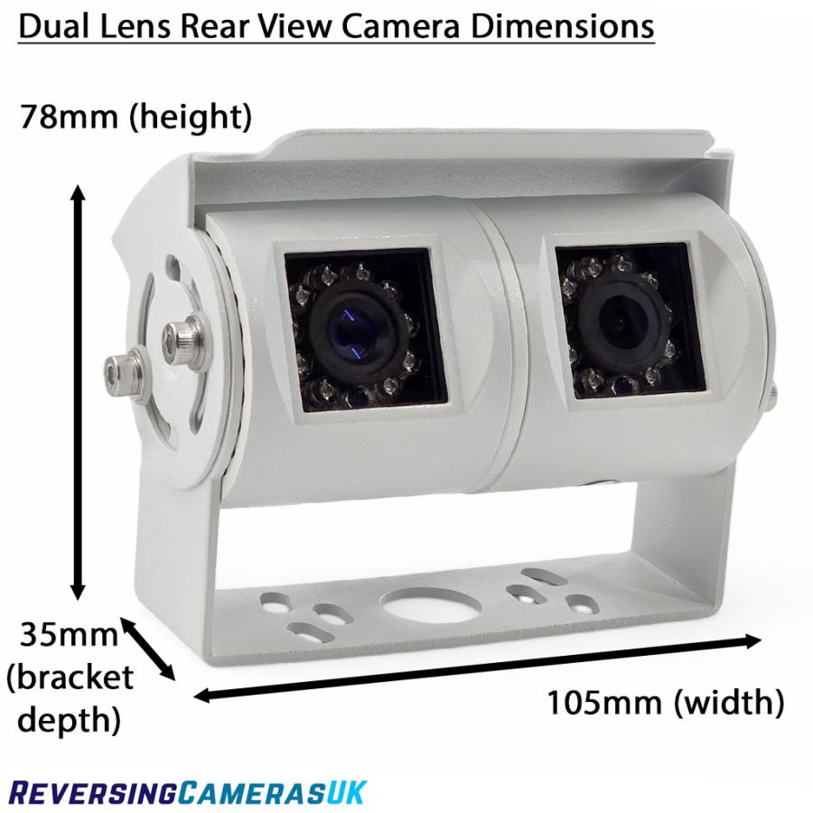 Sony CCD Dual Lens White Motorhome Bracket Reversing & Rear View Camera ...