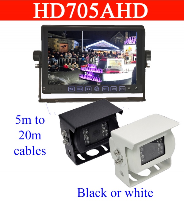 Heavy duty 7 inch AHD dash mount monitor and bracket reversing camera