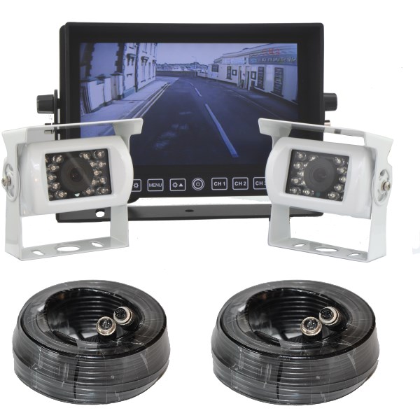 Heavy duty CCD reversing camera system with 2 cameras