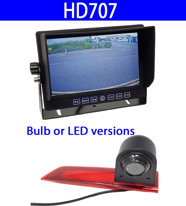 7 inch stand on dash monitor and Ford Transit Custom brake light reversing camera