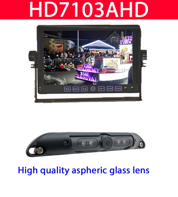 Heavy duty 7 inch AHD dash mount monitor and number plate reversing camera