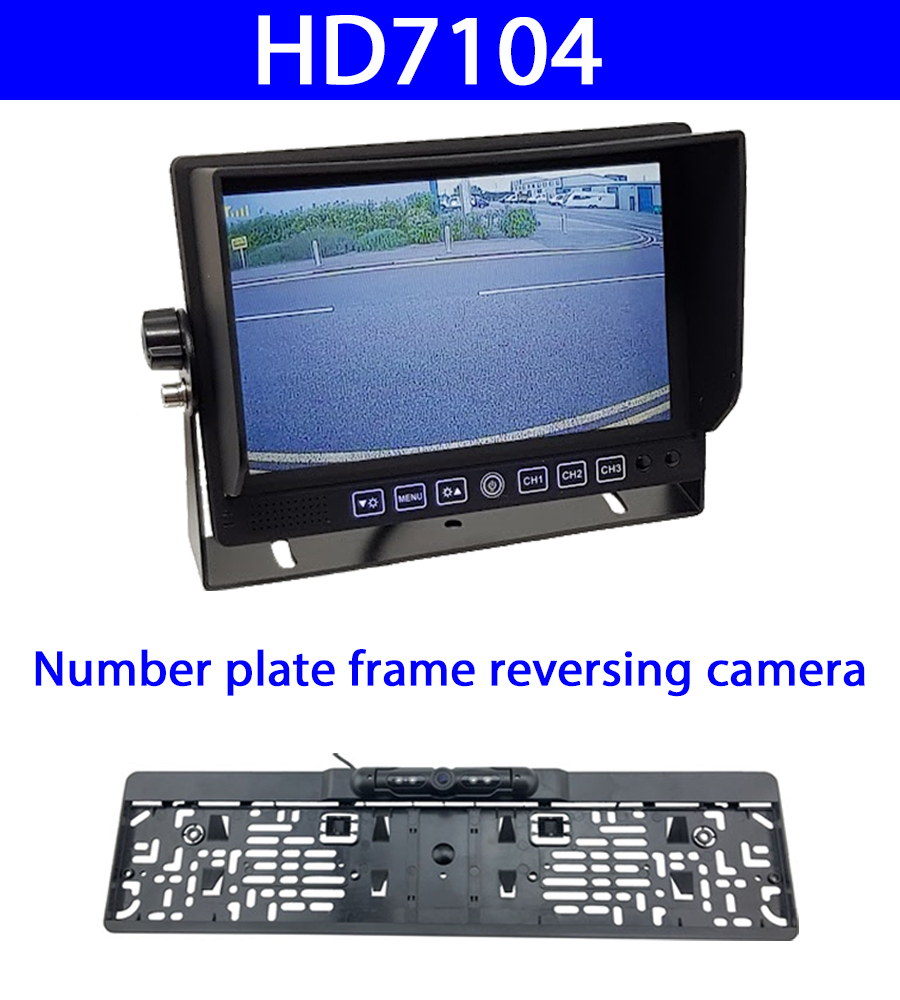 7 inch dash monitor and 600TVL number plate frame reversing camera