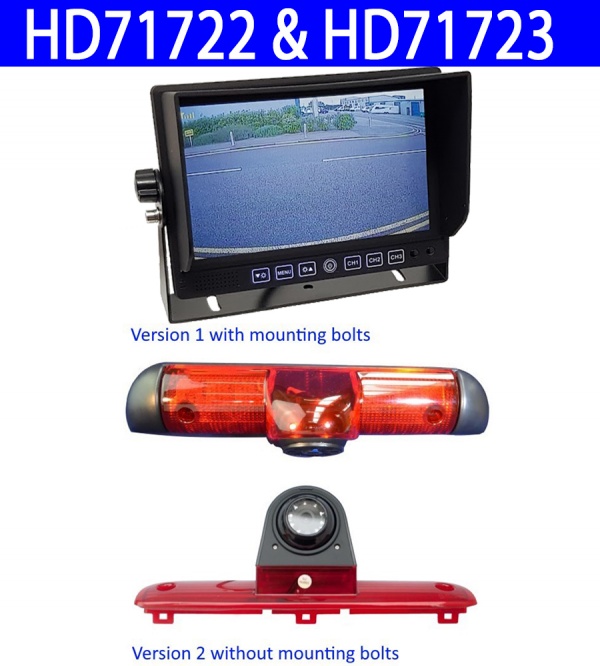 7 inch stand on dash monitor and Fiat Ducato 700TVL brake light reversing camera