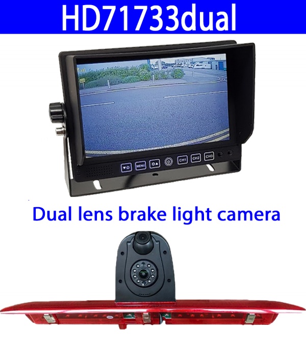 7 inch stand on dash monitor and dual lens Ford Transit Brake Light Reversing Camera