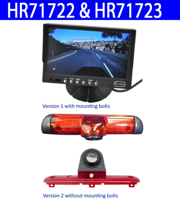 7 inch colour dash monitor and Fiat Ducato 700TVL brake light camera