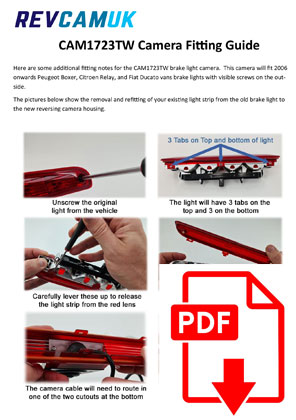 IPoster 7" Rear Brake Light Reversing Camera Kit For Fiat Ducato, Citroen Relay, Peugeot Boxer