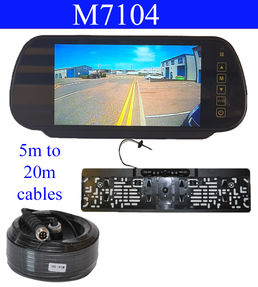 Mirror monitor and CCD number plate frame reversing camera