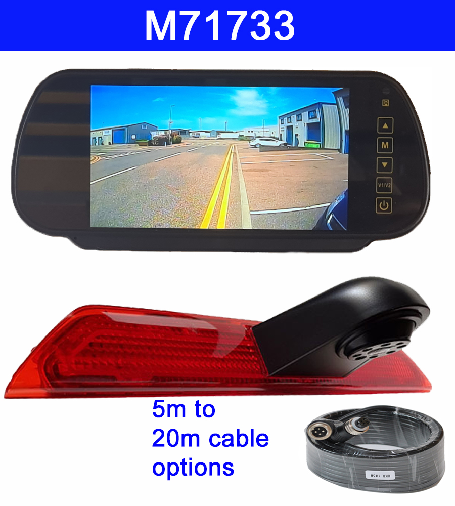 7 inch mirror rear view monitor monitor and  Ford Transit brake light reversing  camera