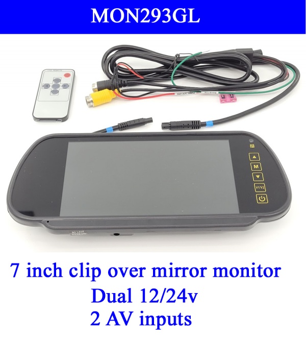 MON293 Dual voltage clip over the mirror monitor