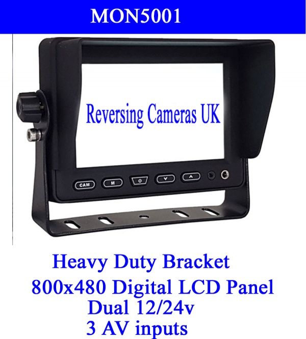 Heavy duty 5 inch rear view monitor