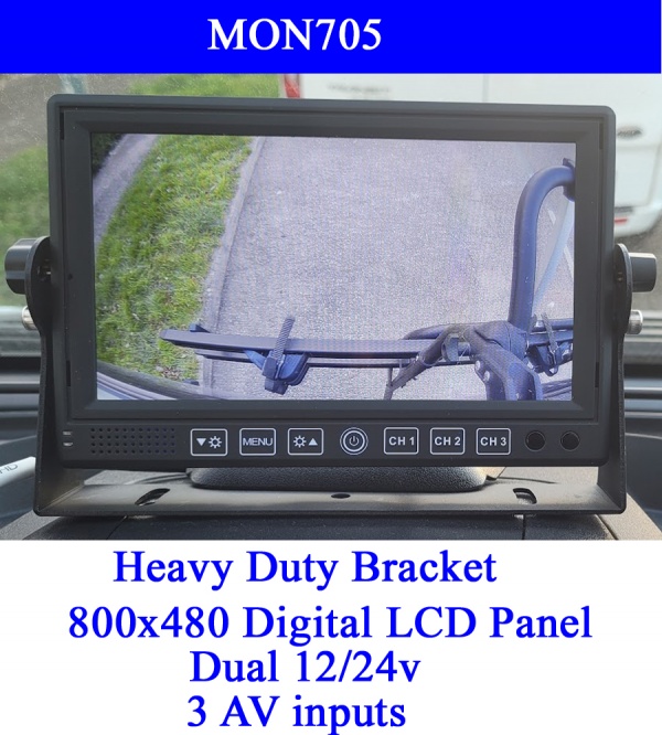 Heavy duty 7 inch rear view monitor