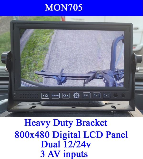Heavy duty 7 inch rear view monitor