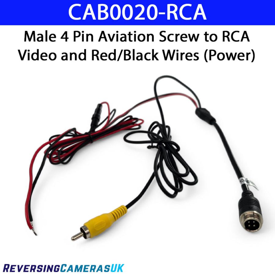 Pin Cable Rca De Video 4-Pin Male To RCA Phono Red Black Wires - Main Image