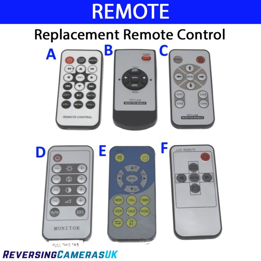 Remote control for rear view monitor