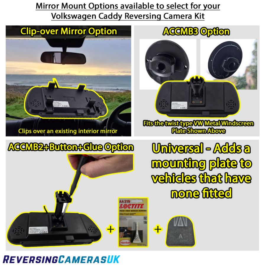 Van Rear View Camera Caddy Volkswagen Caddy Brake Light Reversing Camera Kit with 7