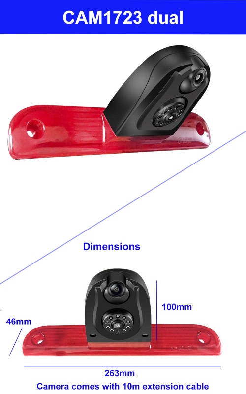 Fiat Ducato, Peugeot Boxer, Citroen Relay dual lens brake light reversing camera