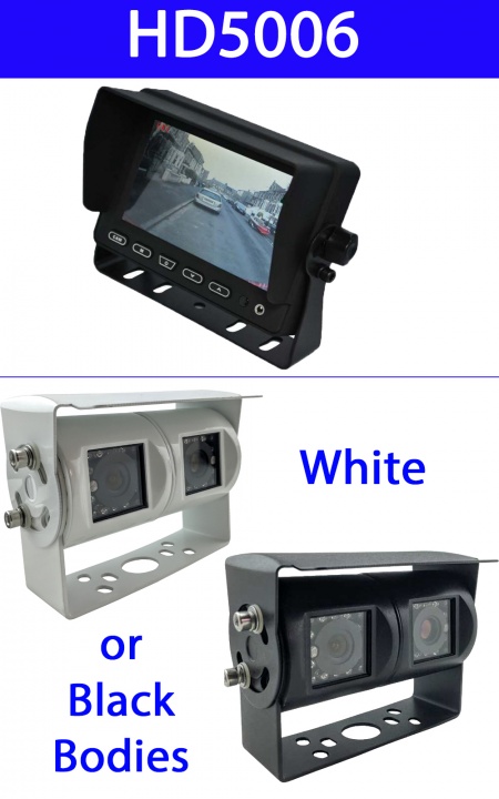 5 inch stand on dash monitor and twin lens reversing camera