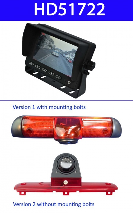 5 inch stand on dash monitor and Fiat Ducato 700TVL brake light camera