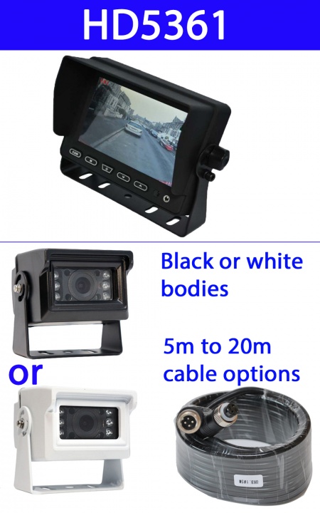 5 in stand on dash monitor and small CCD reversing camera