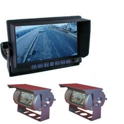 Heavy duty CCD reversing camera system with 2 cameras