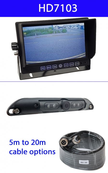 7 inch dash monitor and number plate camera