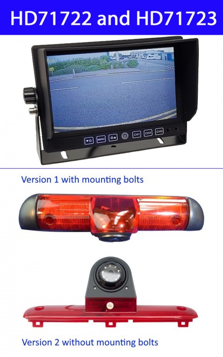 7 inch stand on dash monitor and Fiat Ducato 700TVL brake light reversing camera