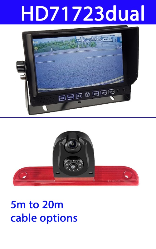 Fiat Ducato Dual Lens Reversing Camera and 7 inch heavy duty dash monitor