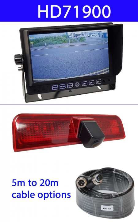 VW Caddy brake light reversing camera and 7 inch dash monitor