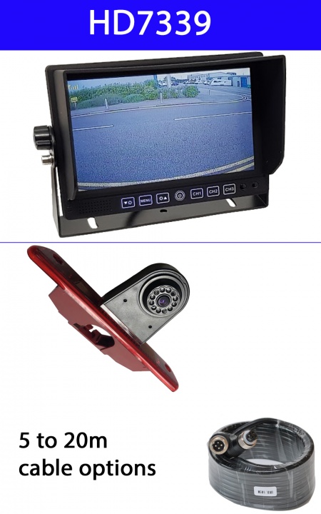 HD7339 7 inch dash monitor and Peugeot Expert Brake Light Camera